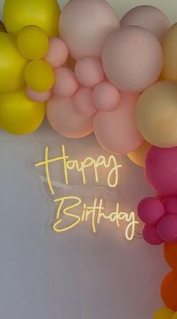 Happy birthday neon sign