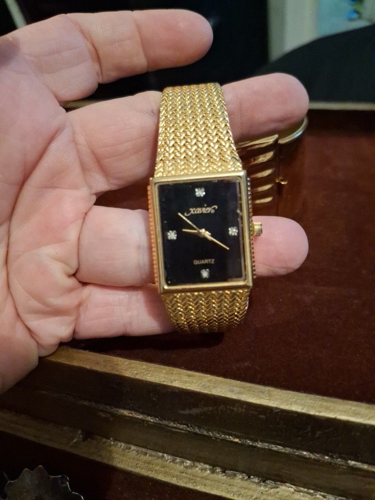 Mens Xavier Quartz Watch Genuine Diamonds