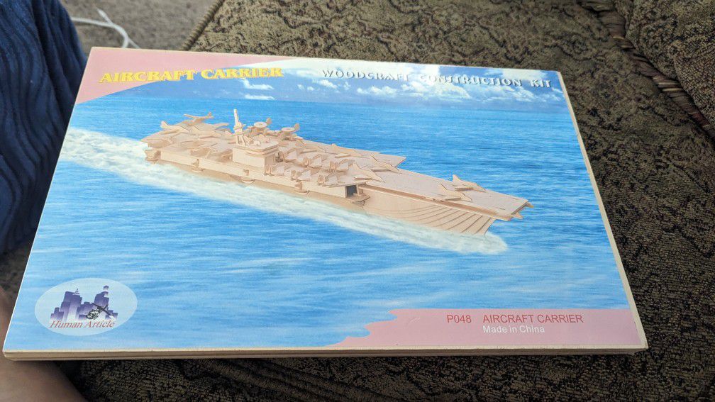 New And Sealed Aircraft Carrier Woodcraft Construction Kit Make Offer