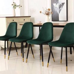 4 Pc Green Dining Chair