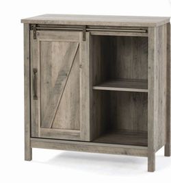 Barn Door Cabinet with Gold Hardware