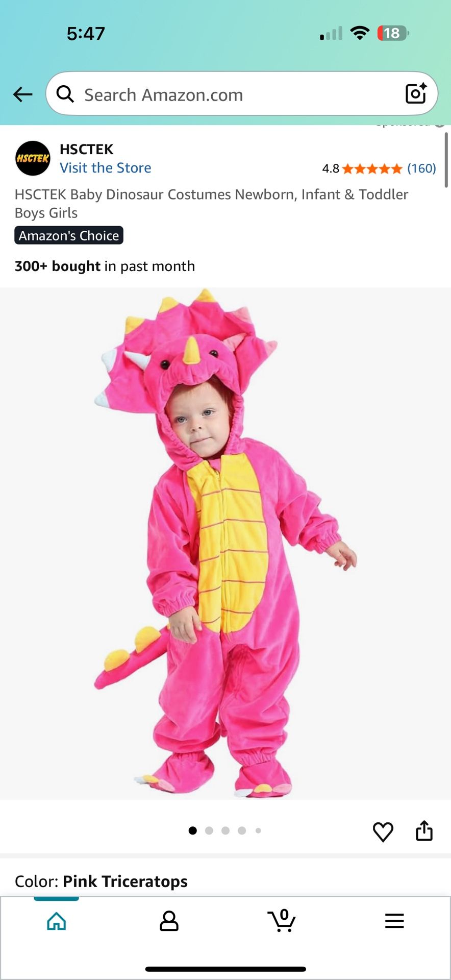 HSCTEK Baby Dinosaur Costumes Newborn, Infant & Toddler Boys Girls