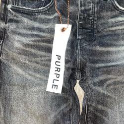Purple Brand Light Gray Ripped Jeans 