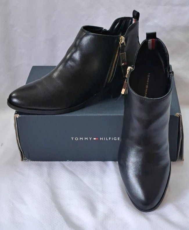 Tommy Hilfiger Ankle Boot Women's 9 1/2 M Wright2 Black Leather