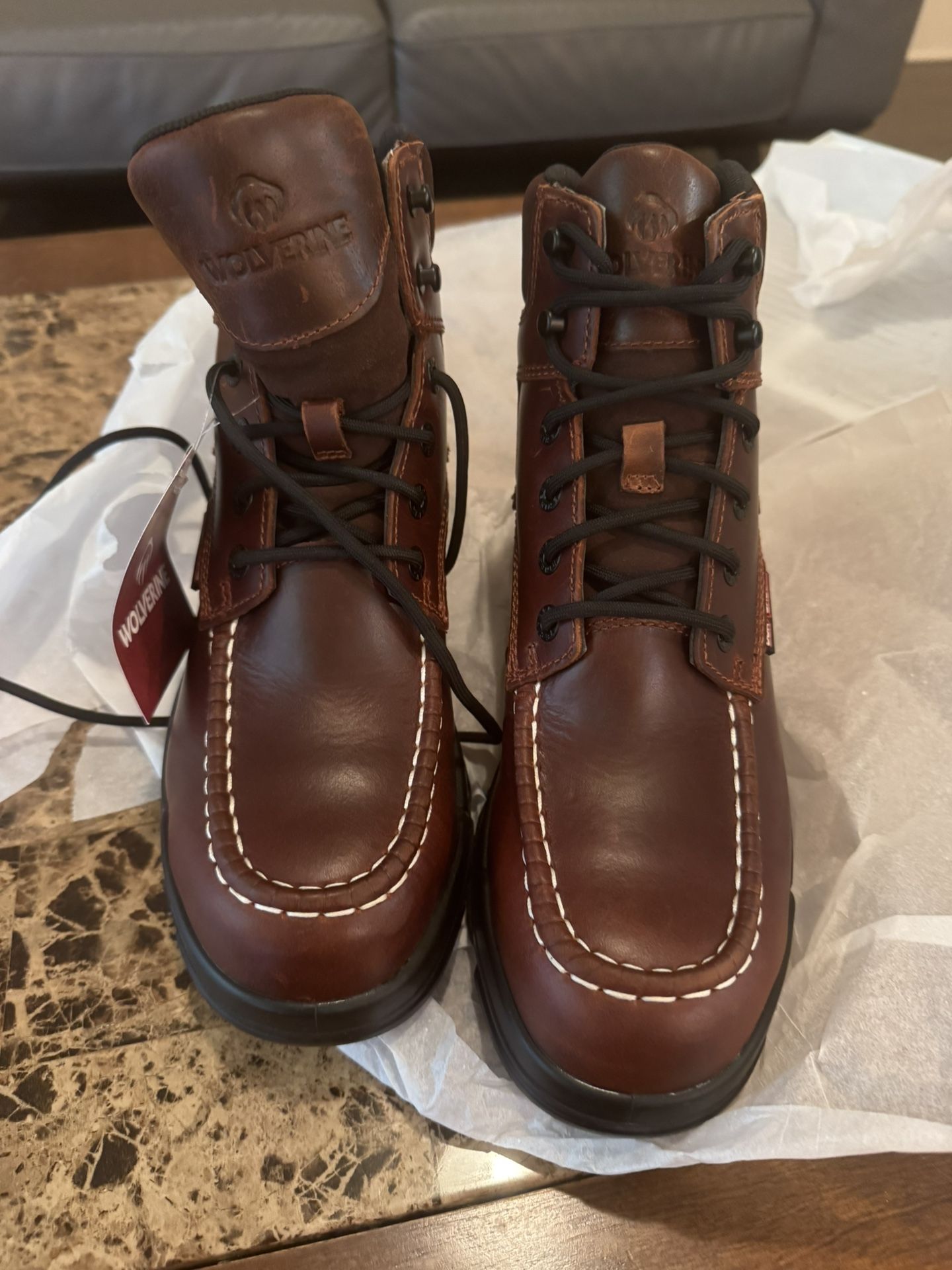 (new In Box)(steel Toe)DieHard Men's Tundra Moc Toe Fire and Safety Boot, Brown,
