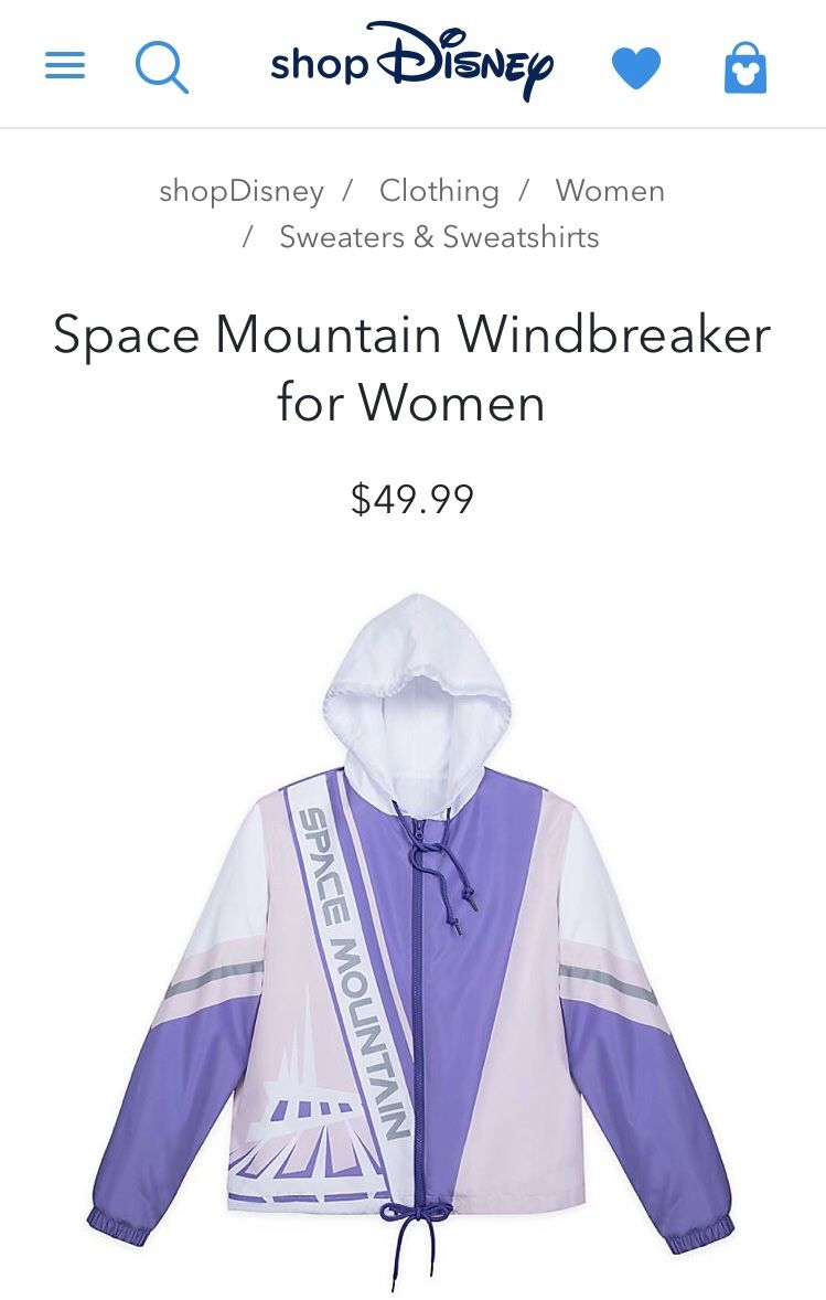Disney space mountain wind breaker
