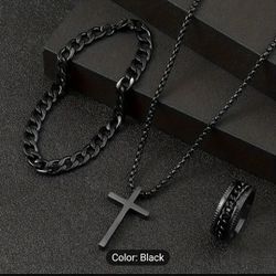 3 Piece Black Jewelry Set