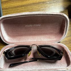 RARE MIU MIU Glossy Black Pentagonal Sunglasses