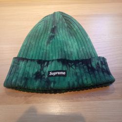 Supreme Overdyed Beanie (Splatter Green) Like New 