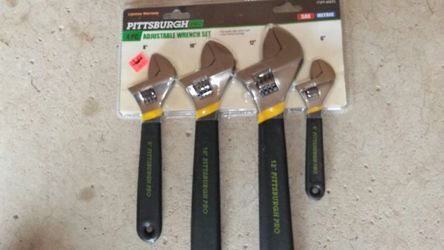 Pittsburgh Pro 4pc Adjustable Wrench Set 8" 10" 12" 6" New in package