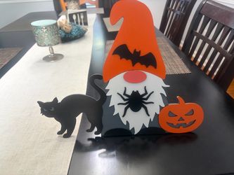 Halloween Gnome Wooden Tabletop Decoration