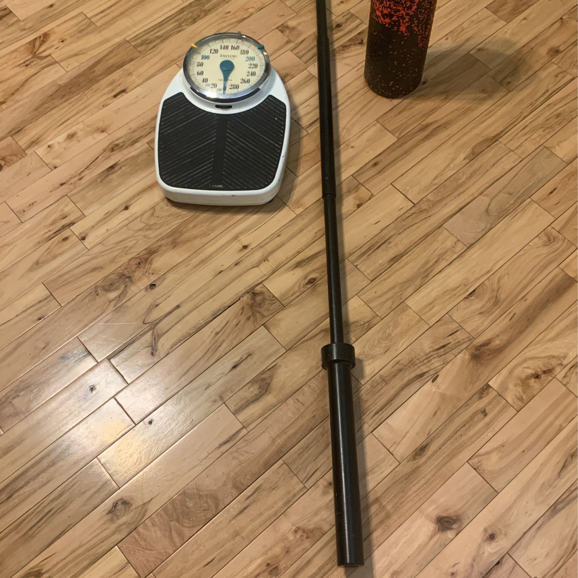 Olympic Barbell, Foam Roller, Vintage Taylor Scale 