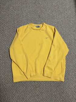 Nike Yellow Y2K Casual Crewneck Sweater Pullover Sweatshirt 