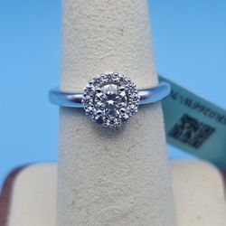💎 Moissanite Halo Ring – Size 7 – S925 Sterling Silver – 1.44 CTW (VVSD Color) 💎