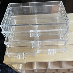 2 Acrylic Jewelry & Cosmetic Storage Display Box
