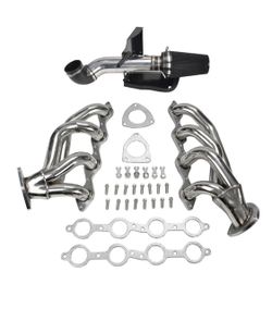 Cold Air Intake/Exhaust Header Kit for 99-06 Chevy GMC GMT800 Avalanche Silverado Sierra Tahoe 2WD