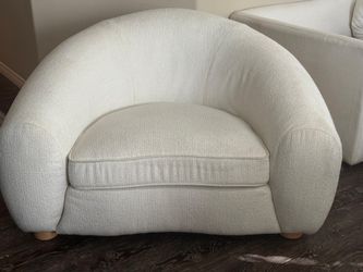 Modern Bouclé Accent Chair / Barrel Chair – Excellent Condition