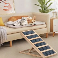 Dog Ramp, Adjustable 39″L Portable Wooden Dog Ramp, New
