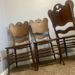 Heller & Hoffman Antiques Wood chairs /stuffed with horsehair 