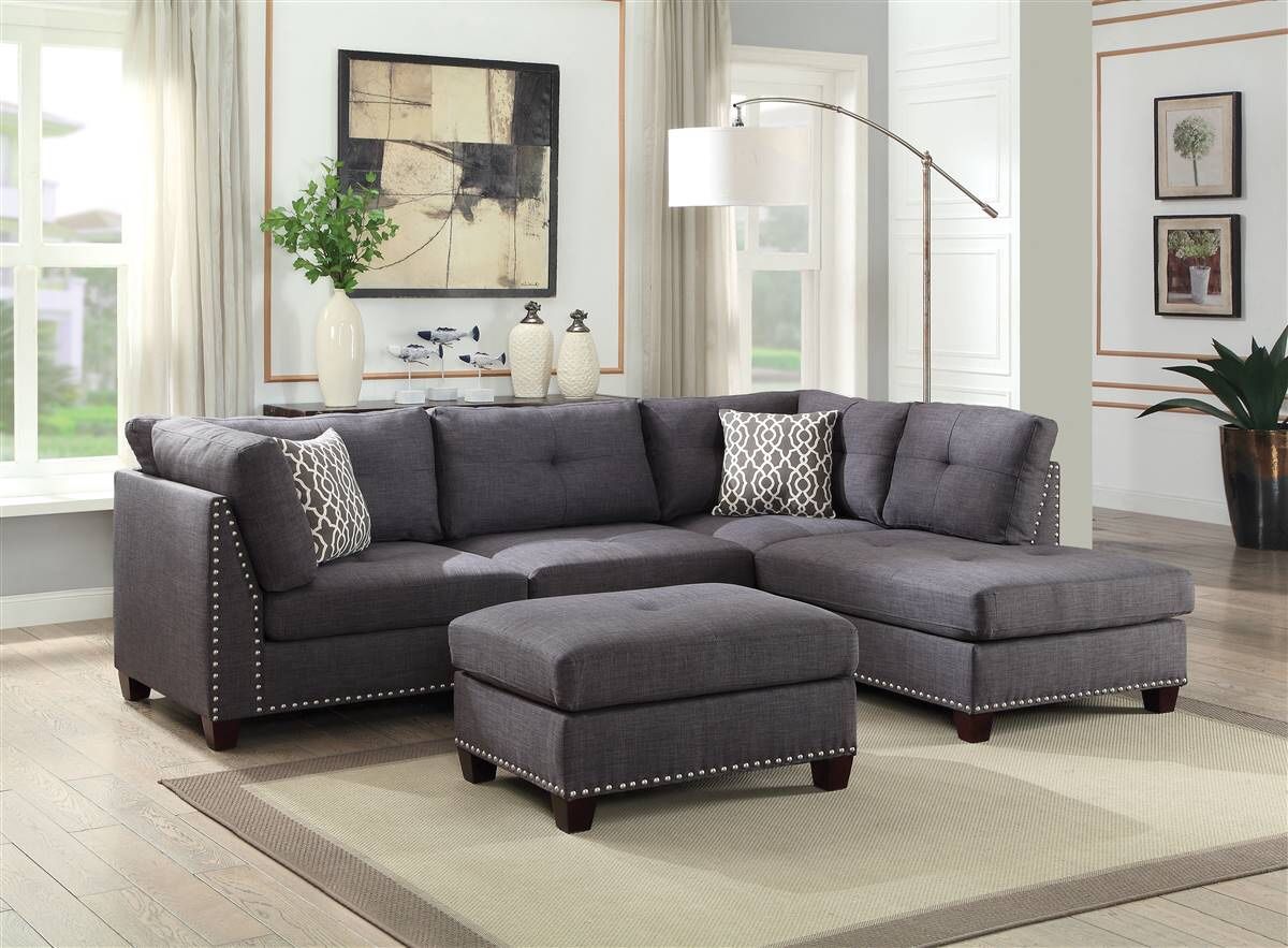 Sectional with Ottoman @Elegant Furniture
