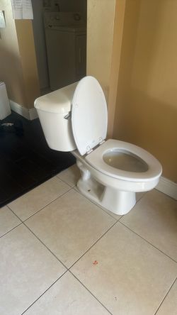White Two-Piece Toilet with Seat