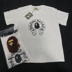 Brand New Bape X ChromeHeart Plaid College Tee Size : S'white' 100% Authentic