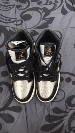 Air Jordan 1 6Y Mid Silver Black Sneakers