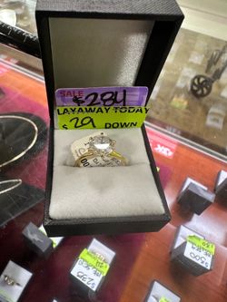 14k clear stone ring for sale!