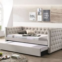 Brand New Beige Fabric Daybed