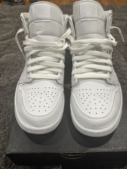 Men’s Jordan 1 Mid All White Size 8.5