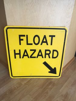 Float Hazard Sign Lake