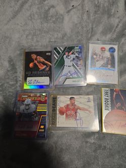 Lot of 6 Autographed Sports Trading Cards