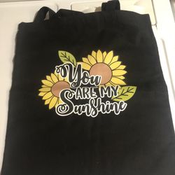 Sunflower Black Tote Bag