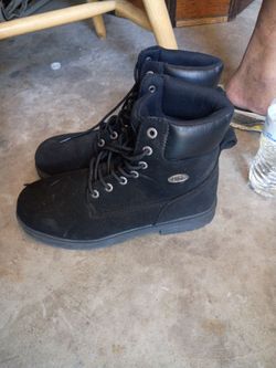 Lugz Black Lace-Up Work Boots