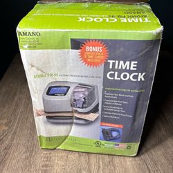 Amano PIX-95 Electronic Time Recorder/Time & Date Stamp TIME CLOCK w/ Time Cards
