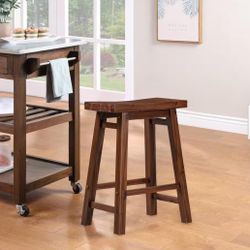 Sonoma 24” Backless Chestnut Wire-Brush Counter Stool - Set Of 2