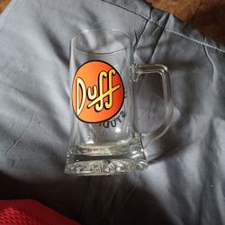 Universal Studios Exclusive The Simpsons Duff Beer Stein Glass 