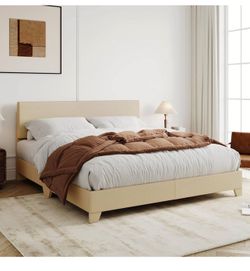 Brand New - Queen Tufted Bed Frame - Beige