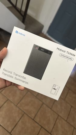 Mobvoi TicNote AI Voice Recorder 64GB Memory Note Recorder w/Case App Control 100+Languages Transcribe Summarize with AI Shadow Digital Audio Recorder