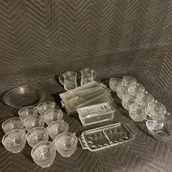 Crystal, Cups And Serving Pieces