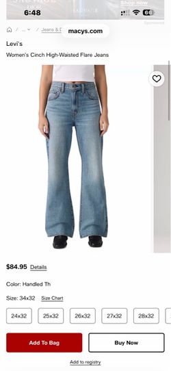 Levi’s cinch flare denim jeans