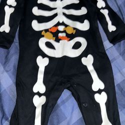 Carters Onesie Footie Skeleton Halloween Pajamas