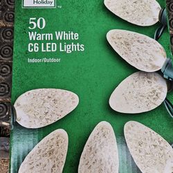 50 Warm White C6 LED Lights