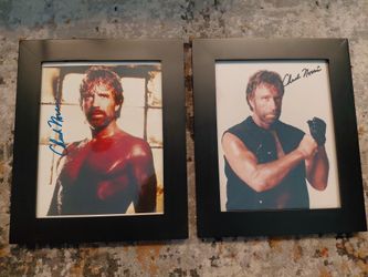 Chuck Norris Signed Autographed Photos (Framed Set) – Rare Collector Piece $200 + shipping