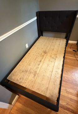 Twin XL Upholstered Bed Frame with Mattress