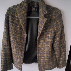 The Jones NY Signature Tweed Open Jacket Blazer in size 8 