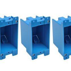 Single Gang Outlet Box, 4-1/3-Inch,  2-1/6-Inch W, 2-1/3-Inch D Blue(Pack of 3)