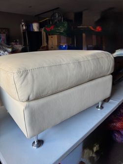 Leather ottoman