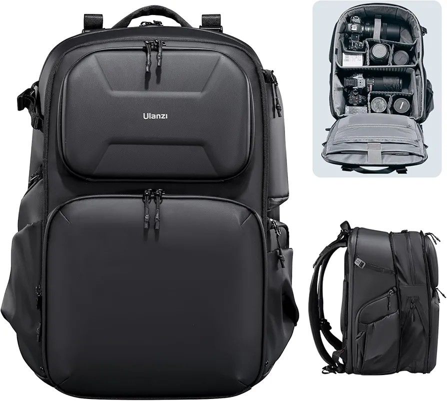 ULANZI BP10 35L Hardshell Camera Backpack, Professional Splash-proof Photography Camera Case Anti Theft Travel f Photographers Unisex Drone DSLR Mirro