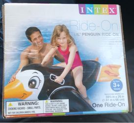 Vintage Intex Lil Penguin Ride-On Pool Float 59.5" Inflatable NEW Open Box
